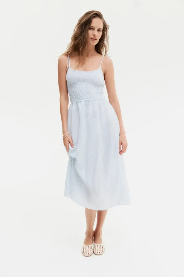 Botanical Tile Shirt Midi Dress